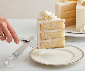 Ensemble de service à gâteau en acier inoxydable avec poignée en cristal acrylique, parfait pour les mariages, les cadeaux et les fêtes - Product Image 5