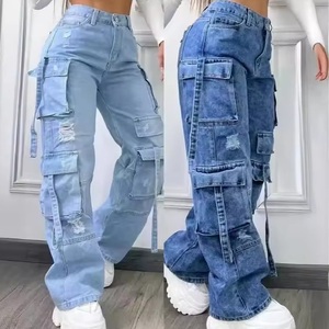 Pantalon Palazzo en Jean Ample et Décontracté pour Femme avec 8, 9 ou 10 Poches – Lot de Vêtements Streetwear de Marque - Product Image 6