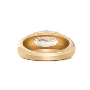 Elegant 2.5ct Oval Shape Lab grown diamond Ring 18K solid Gold Finish Half-Bezel Setting Minimalist Statement Anniversary Ring - Product Image 6
