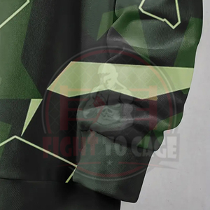 เสื้อฮู้ดพิมพ์ลายป่าฤดูใบไม้ร่วงสีเขียวคุณภาพพรีเมียม พร้อมโลโก้แบบกำหนดเอง ลายเรขาคณิต ทนทาน เหมาะสำหรับกิจกรรมกลางแจ้ง สไตล์ลำลองสำหรับผู้ชาย พร้อมกระเป๋า - Product Image 6