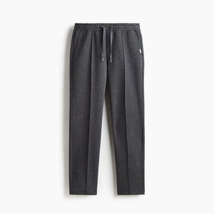 Pantalon de survêtement gris en coton pour homme, taille élastique avec cordon de serrage, décontracté, pour l'automne - Product Image 1