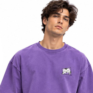 Camiseta Extra Grande para Hombre, 100% Algodón, Cuello Redondo Cómodo, Camiseta Básica, Ropa Urbana, Estilo Relajado, Camiseta Informal - Product Image 4