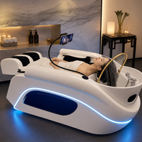 Lit de lavage de cheveux avec lumière LED pour salon de coiffure et institut de beauté