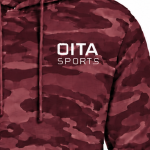Sweat à capuche pull-over camouflage bordeaux pour homme, imprimé personnalisé, en molleton avec poche kangourou et cordon de serrage, décontracté, pour l'hiver, l'extérieur et le streetwear - Product Image 5