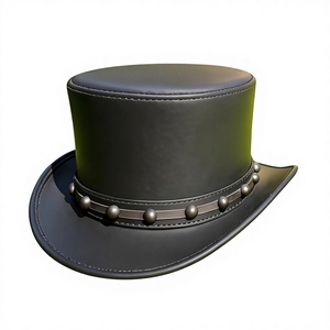 หมวกคาวบอยหนังแท้ 100% สีดำ แฟชั่นลำลอง เครื่องประดับศีรษะสำหรับทุกเพศ  หมวกแบรนด์หรูสั่งทำพิเศษสำหรับนักขี่ม้าและชายหาด - Product Image 1