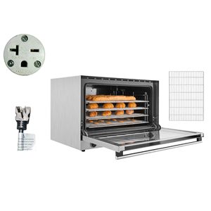 Horno de Convección Comercial de Sobremesa con Capacidad de 4.24 Pies Cúbicos, 4 Bandejas, Funcionamiento a Gas de 360 Grados, para Bandejas de Tamaño Completo, Ideal para Hoteles - Product Image 1