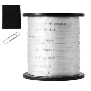 Nastro di trazione in poliestere da 1/2 pollice x 528 piedi, corda piatta Mule, capacità di trazione 1250 libbre, nastro stampato per trazione cavi, fascette per cavi - Product Image 1