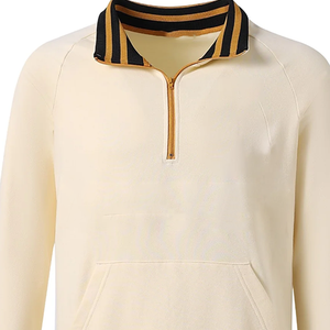 Custom Alpha Neutral <b>Quarter</b> <b>Zip</b> Embroidered <b>Sweatshirt</b> Wholesale Apparel Supply OEM Production Support Private Label Production - Product Image 5