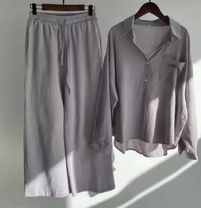 High Waist Shirt and Above Knee Pants <b>Set</b> Women's Plus Size Loose Fit Casual Co-Ord - Product Image 5