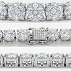 Bracelet tennis RCK Global en moissanite taille brillant plaqué or, or blanc 14K, argent 925, bijoux élégants pour soirée - Product Image 5