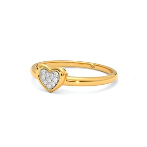Bague minimaliste en forme de cœur avec diamant naturel en argent sterling 925 plaqué or pour femmes - Product Image 3
