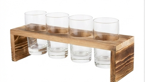 Premium <b>Wooden</b> Beer Flight Holder Rustic Style Durable Storage <b>Rack</b> For Beverage Serving - Product Image 5