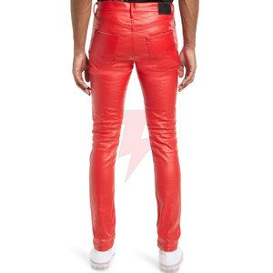 Pantalones de Cuero para Hombre con Diseño de Logotipo Personalizado a Precio Razonable, Casuales, Rectos, Ligeros, de Cintura Alta y Color Sólido - Product Image 3