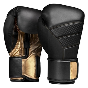 Gants de boxe MMA en cuir de vachette noir personnalisés, équipement d'entraînement professionnel, tailles 6oz-20oz, cuir PU, évacuation de l'humidité - Product Image 6