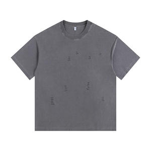 เสื้อยืดคอตตอนเรียบหรู ขายส่ง รับทำโลโก้ เสื้อยืดวินเทจลำลองทันสมัย คอวี รับผลิตแบบ OEM ODM ราคาถูก สำหรับผู้ชาย - Product Image 5