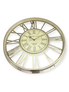 Horloge murale vintage en aluminium – Finition antique, décorative, style ancien, décoration de luxe pour la maison et le bureau - Product Image 2