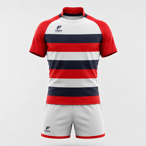 Ensemble short et maillot de rugby personnalisés sublimés – Tenue professionnelle respirante pour équipe de rugby, séchage rapide, vêtements de sport et d'entraînement pour équipes - Product Image 1