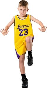 Ensemble de maillot de basket-ball <span class=keywords><strong>Lakers</strong></span> 23 pour garçons, <span class=keywords><strong>débardeur</strong></span> sans manches et short, impression sublimée, polyester respirant, toutes saisons - Product Image 3
