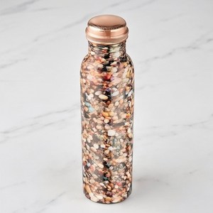 Botella de Agua de Acero Inoxidable Estilo Romano con Tapa de Rosca, Patrón de Guijarros Multicolor, Frasco Reutilizable - Product Image 1