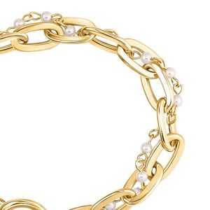 Bracelet à fermoir en perles dorées avec pendentif rond décoratif, accessoire de mode élégant pour femme, idéal pour un mariage - Product Image 2
