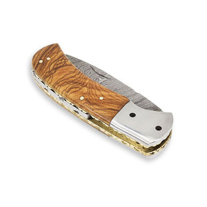 Damascus Steel Folding Pocket Knife Handmade Durable Pattern Steel Compact Outdoor <b>Camping</b> Hiking Fishing Travel <b>Tool</b> - Product Image 3