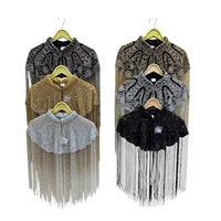 Robe Cape en Dentelle Perlée et Brodée à la Main de Haute Qualité 2026 pour Femme, 100% Coton, Tendance, Disponible en Gros pour l'Exportation