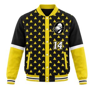 Yellow and <b>Black</b> Baseball Jacket and <b>Pants</b> Set Full Sleeve Button Up Top with Matching <b>Pants</b> Professional Baseball Team Gear - Product Image 3