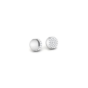 Boucles d'oreilles en argent Sterling 925, pierres précieuses rondes en Zircon brillant, bijoux géométriques à la mode pour femmes, coffret cadeau plaqué or - Product Image 3