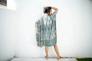 Nuevo Kimono de Playa para Mujer, Estilo Casual, con Estampado Floral Tejido y Tie Dye Azul, Cintura Natural, 100% Algodón, Verano 2026 - Product Image 4