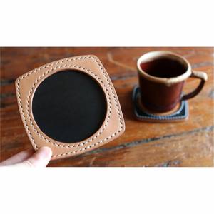 Posavasos de Cuero Genuino Hechos a Mano |   Posavasos Redondo de Lujo Antideslizante, de Cuero Curtido Premium, para Decoración del Hogar y la Oficina - Product Image 1