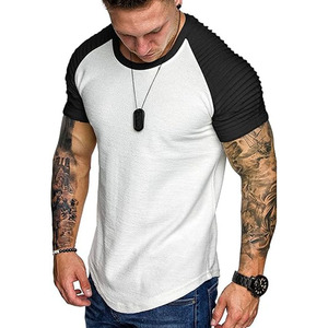 Color Block Short Sleeve T Shirts Men Summer <b>Raglan</b> T-shirt Fashion Hip Hop <b>Top</b> Tees Simple Style Blank Shirt - Product Image 1