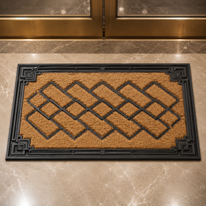 Tapis en fibre de coco tissée avec support PVC 45x75cm, fait main, tufté, épaisseur 15mm, rembourré, antidérapant, adapté aux animaux domestiques, design moderne - Product Image 5