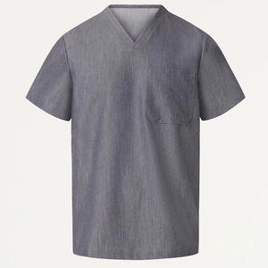 Custom Unisex Woven Needle-Detecting Medical Uniform Set Short Sleeve V-Neck <b>Scrub</b> <b>Top</b> Drawstring Pants Hospital Nurse <b>Scrubs</b> - Product Image 4
