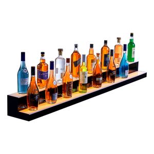 Espositore per Bottiglie di Liquori a 2 Livelli da 72 Pollici con Illuminazione LED, Scaffale Commerciale per Bar Domestico, Espositore Illuminato per Whisky e Vini - Product Image 3