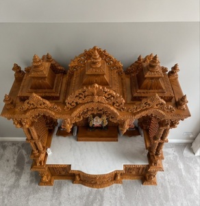 Buy Large Size Swami Narayan Altar for Home Buy Big Handcrafted Solid Wood Temple Pooja Room Manufacturers Wooden Mandir Sale - Product Image 5