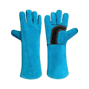 High Quality Cheap Goat Grain & Cowhide Split Leather TIG Welding <b>Gloves</b> Protect Welder Work Full Palm Waterproof Heat - Product Image 6
