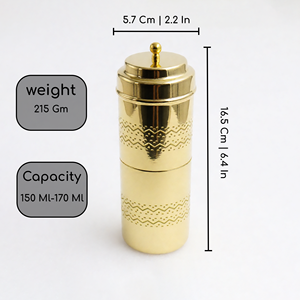 Filtro de Café de Latón con Acabado Brillante Grabado, con Émbolo, Juego de Preparación de Café Tradicional del Sur de la India, Ideal para Regalos y Uso Doméstico - Product Image 3