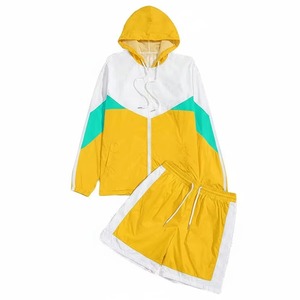 Conjunto Deportivo de Invierno, Chaqueta con Capucha y Pantalones Cortos, de Poliéster Ecológico, Transpirable, Cortavientos, Unisex - Product Image 4