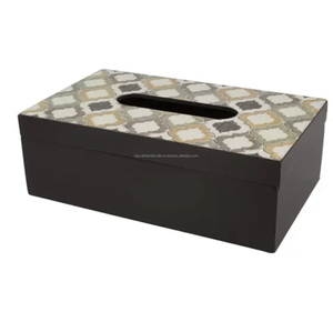 Caja de pañuelos Servilletero en madera con diseño de impresión de pegatina floral para restaurante Hotel Table Top Use Servilletero - Product Image 6