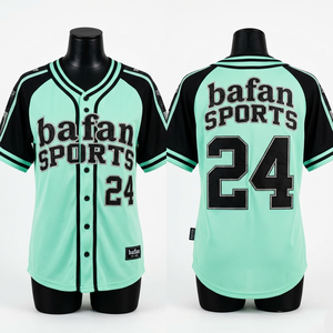 Camiseta de Béisbol de Malla de Poliéster de 180 GSM, Azul Cielo, Bordado por Sublimación, Ropa Deportiva Personalizada para Equipos, Camiseta de Béisbol para Mujer - Product Image 4