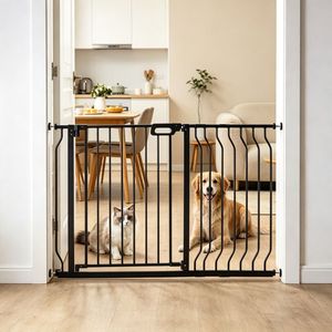 Modern Fashion Pet Gate for Hallway Living Room Bedroom Office <b>Button</b> Closure Iron ABS Solid Animal for <b>Dogs</b> Small Animals - Product Image 5