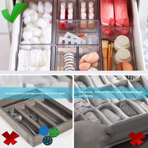 Organisateur de tiroirs pour cuisine, maquillage - Organisateur de tiroirs en plastique multi-usages pour la maison et le bureau - Pliable - Product Image 5