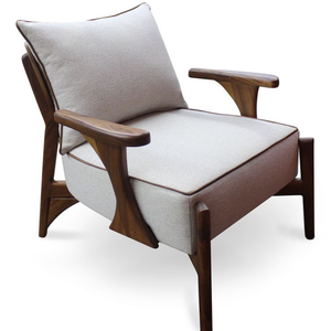 Sillón de Madera Maciza de Estilo Escandinavo de Lujo con Diseño Ergonómico - Product Image 1