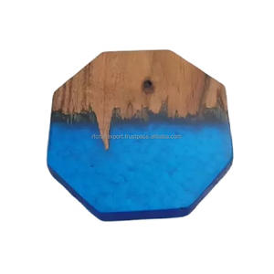 Dessins en résine époxy en bois d'olivier Dessous de verre Tapis et tampons Logo personnalisé Carré de style classique d'Inde par RF Crafts - Product Image 5