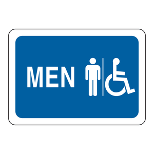 Panneau de signalisation pour toilettes pour hommes Brady, 7x10 pouces, imprimé UV, panneau d'avertissement mural ou à fixer sur la porte - Product Image 2