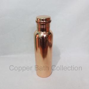 100% Copper Customized Minimalist Direct Drinking <b>Water</b> <b>Bottle</b> Eco-Friendly <b>Gym</b> Accessory Full Shiny Polish Boiling Applicable - Product Image 2