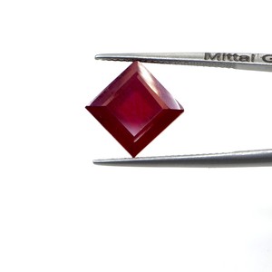 Rubis naturels de Bangkok, carrés calibrés de 13 mm, pierres précieuses de rubis naturelles facettées pour la fabrication de bijoux, prêtes à l'emploi - Product Image 2