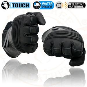 Gants d'hiver en cuir véritable noir de qualité supérieure pour hommes, gants thermiques isolés pour temps froid avec doublure intérieure douce, coupe-vent - Product Image 6
