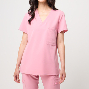 Casual Unisex Medical <b>Scrubs</b> Set Hospital Nurse Dental Salon Uniform Stretch Work <b>Clothes</b> Custom Logo OEM <b>Scrub</b> Suit - Product Image 2