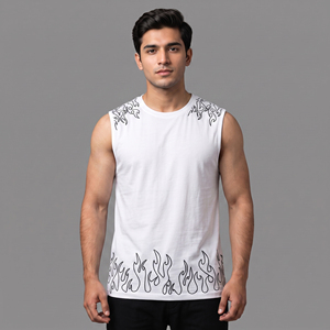 Solid Casual Washed 100% Cotton Mens Gym Body building Fitness Tank Top Quick Dry <b>Vest</b> Sport <b>Stringer</b> Sleeveless T-Shirt - Product Image 4